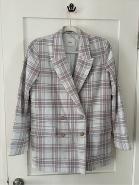 Wilfred Aritzia Destiny Blazer plaid oversized fit XS